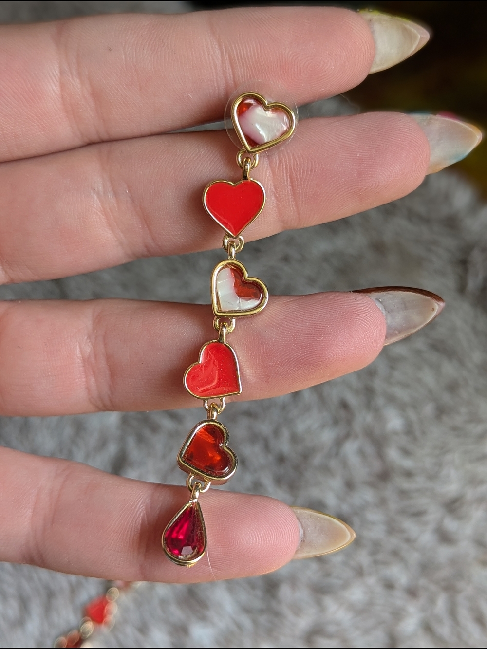 torrid Gold-Tone Red Heart Drop Earrings